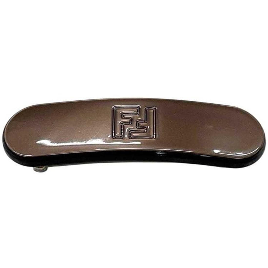 Fendi Barrette, FENDI Plastic, Brown, Women's, FF Hair: --- Catalog ---Category: SizeWeight: 17.4g / 0.61oz.Size (LxW): 9.1cm x 2.5cm / 3.58'' x 0.98''Category: DesignType: BarretteColor: BrownGender: WomenMaterial: PlasticCategory: GeneralBrand: Fendi--- 