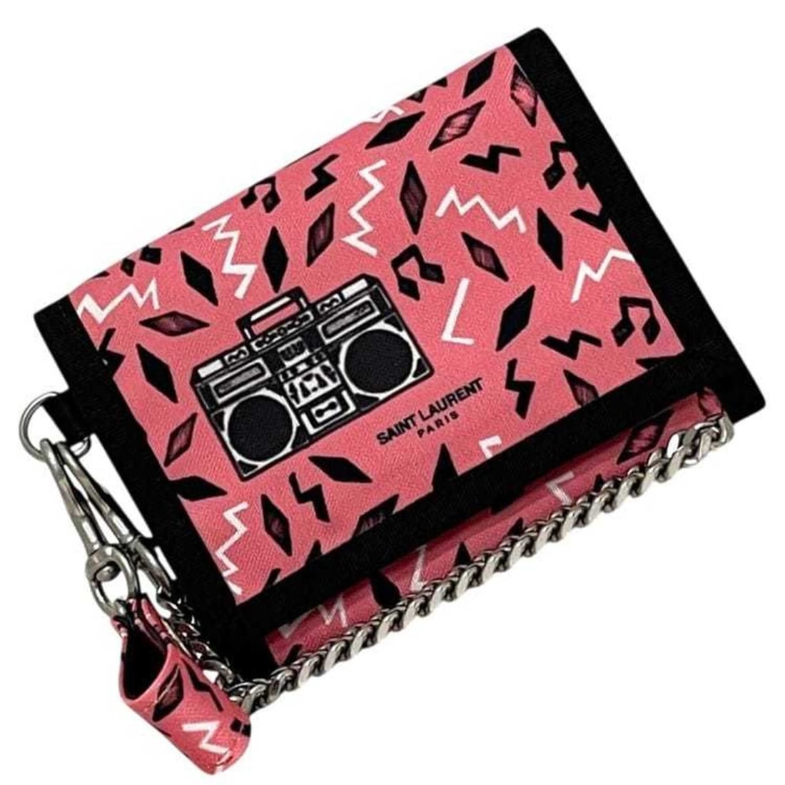 Yves Saint Laurent Saint Laurent Paris Tri-fold Wallet with Velcro Closure, 586279, Nylon, Pink,: --- Catalog ---Category: SizeSize (HxWxD): 9.5cm x 13cm x 2cm / 3.74'' x 5.11'' x 0.78''Category: DesignType: Wallet (tri-fold)Color: Black, PinkGender: WomenClosure: VelcroMaterial: Nylon Inner Pocke