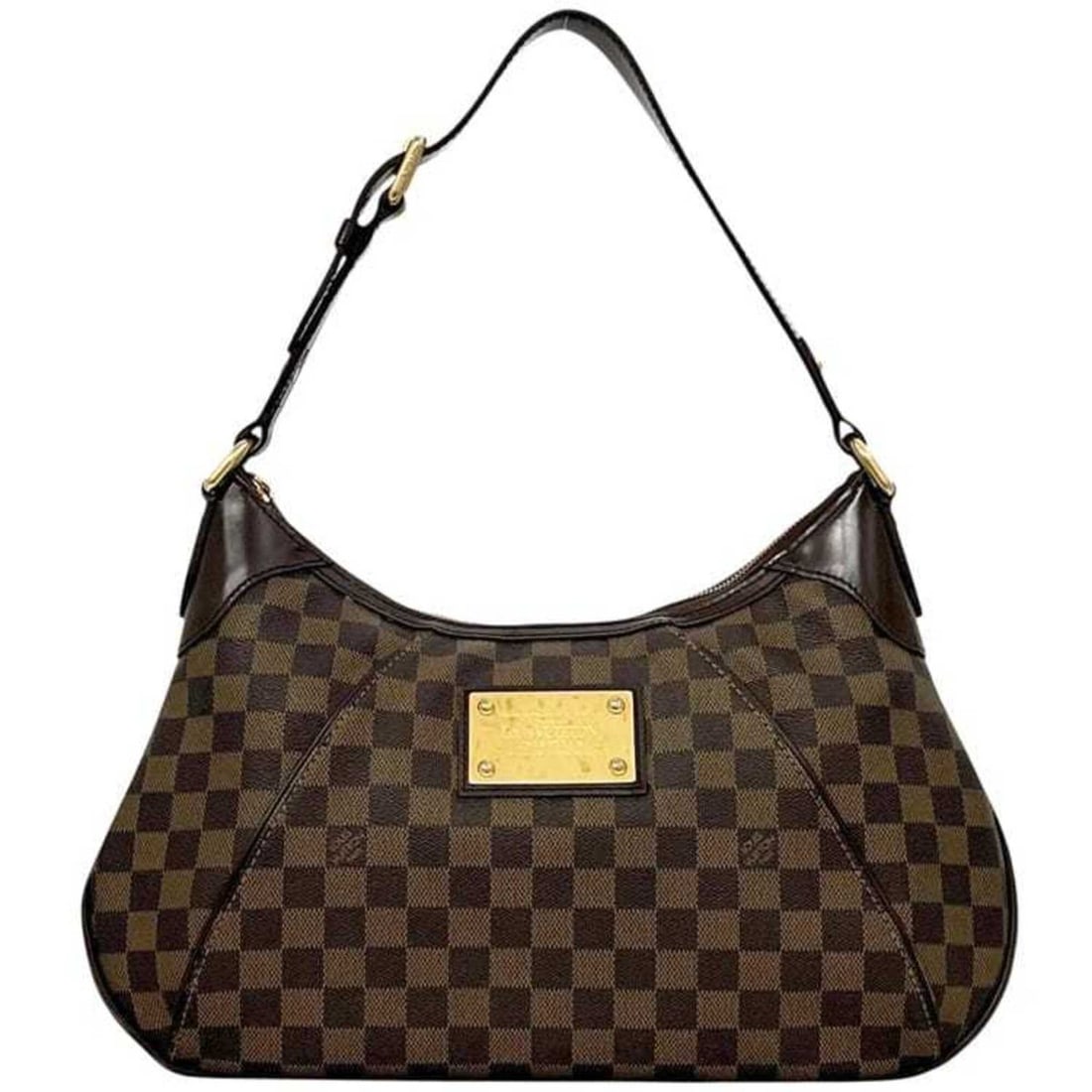 Louis Vuitton Thames GM Shoulder Bag, Damier Ebene, N48181 MI4028, LOUIS VUITTON, Canvas, Brown: --- Catalog ---Category: SizeSize (HxWxD): 25cm x 40cm x 7cm / 9.84'' x 15.74'' x 2.75''Strap Length: 45cm - 50cm / 17.71'' - 19.68''Category: DesignType: Shoulder bagColor: Brown, Damier Canvas, Eben