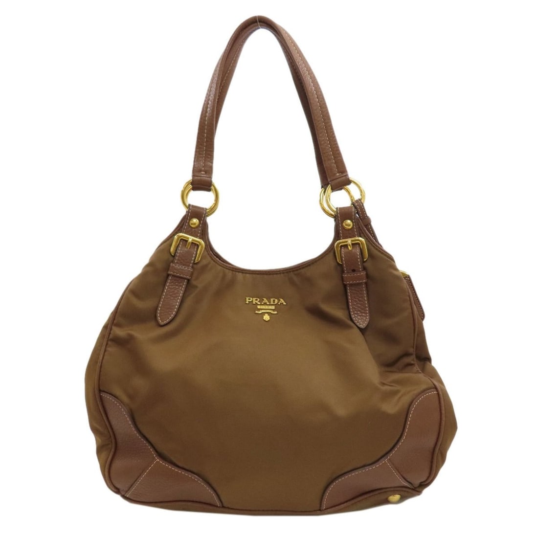 Prada Logo Tote Bag Nylon Women's PRADA: --- Catalog ---Category: SizeSize (HxWxD): 25cm x 31cm x 14cm / 9.84'' x 12.2'' x 5.51''Category: DesignType: Tote bagColor: BrownGender: WomenMaterial: Nylon Category: GeneralBrand: Prada--- Item Lis