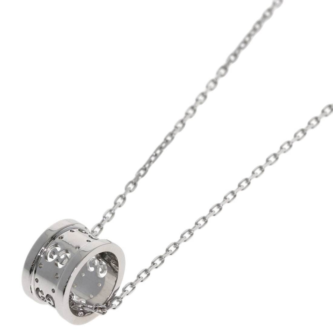 Gucci Icon Necklace 18K White Gold Women's GUCCI
