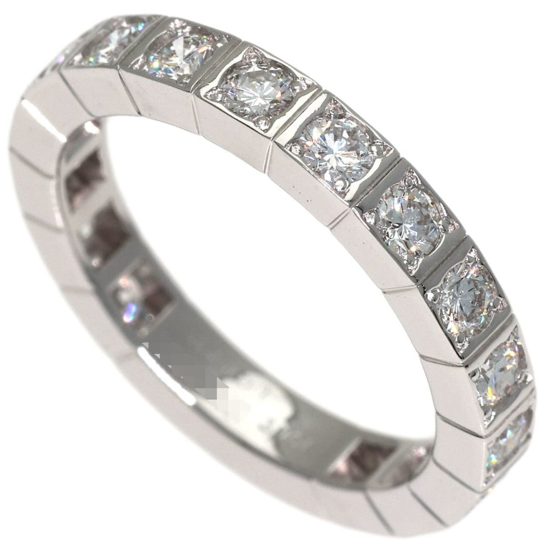 Cartier Lanieres Full Diamond Ring #48, 18K White Gold, Women's.: --- Catalog ---Category: SizeJP Size: 8US Size: 4.5Category: DesignType: Band ringStone: DiamondGender: WomenMaterial: White gold (18K)Category: GeneralBrand: Cartier--- Item List ---Section: Conditio