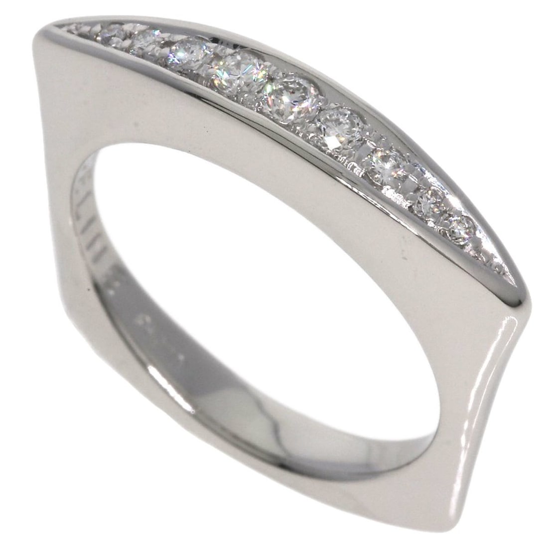 Celine Diamond Ring, Platinum PT900, Women's: --- Catalog ---Category: SizeJP Size: 12US Size: 6.5Category: DesignType: Band ringStone: DiamondGender: WomenMaterial: Platinum 900Weight (ct.): 0.19Category: GeneralBrand: Celine--- Item List ---Sec
