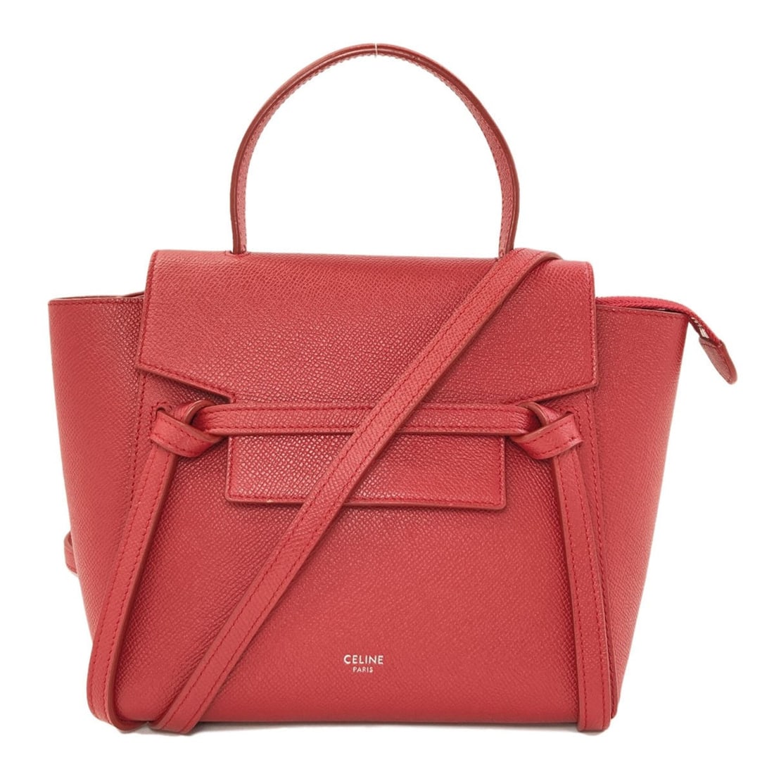 Celine Belt Bag Nano 2-Way Handbag Calfskin Women's CELINE: --- Catalog ---Category: SizeSize (HxWxD): 20cm x 20cm x 12cm / 7.87'' x 7.87'' x 4.72''Category: DesignType: HandbagColor: Red colorGender: WomenMaterial: Leather Category: GeneralBrand: Celine--- It