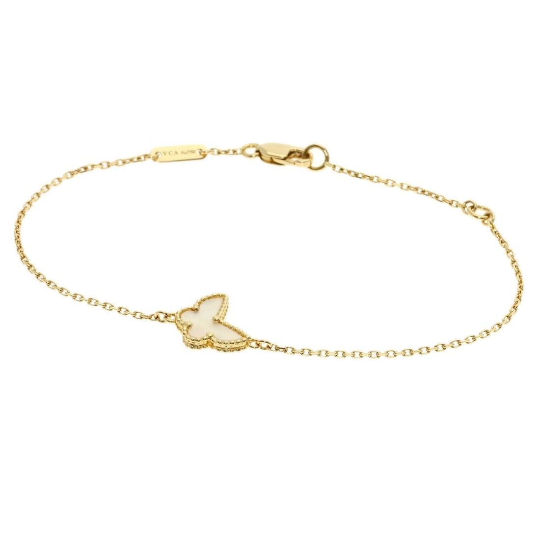 Van Cleef & Arpels Sweet Papillon Shell Bracelet 18K Yellow Gold Women's: --- Catalog ---Category: SizeLength: 17cm / 6.69''Category: DesignType: Charm braceletGender: WomenMaterial: Yellow gold (18K)Category: GeneralBrand: Van Cleef & Arpels--- Item List ---Section: Condit