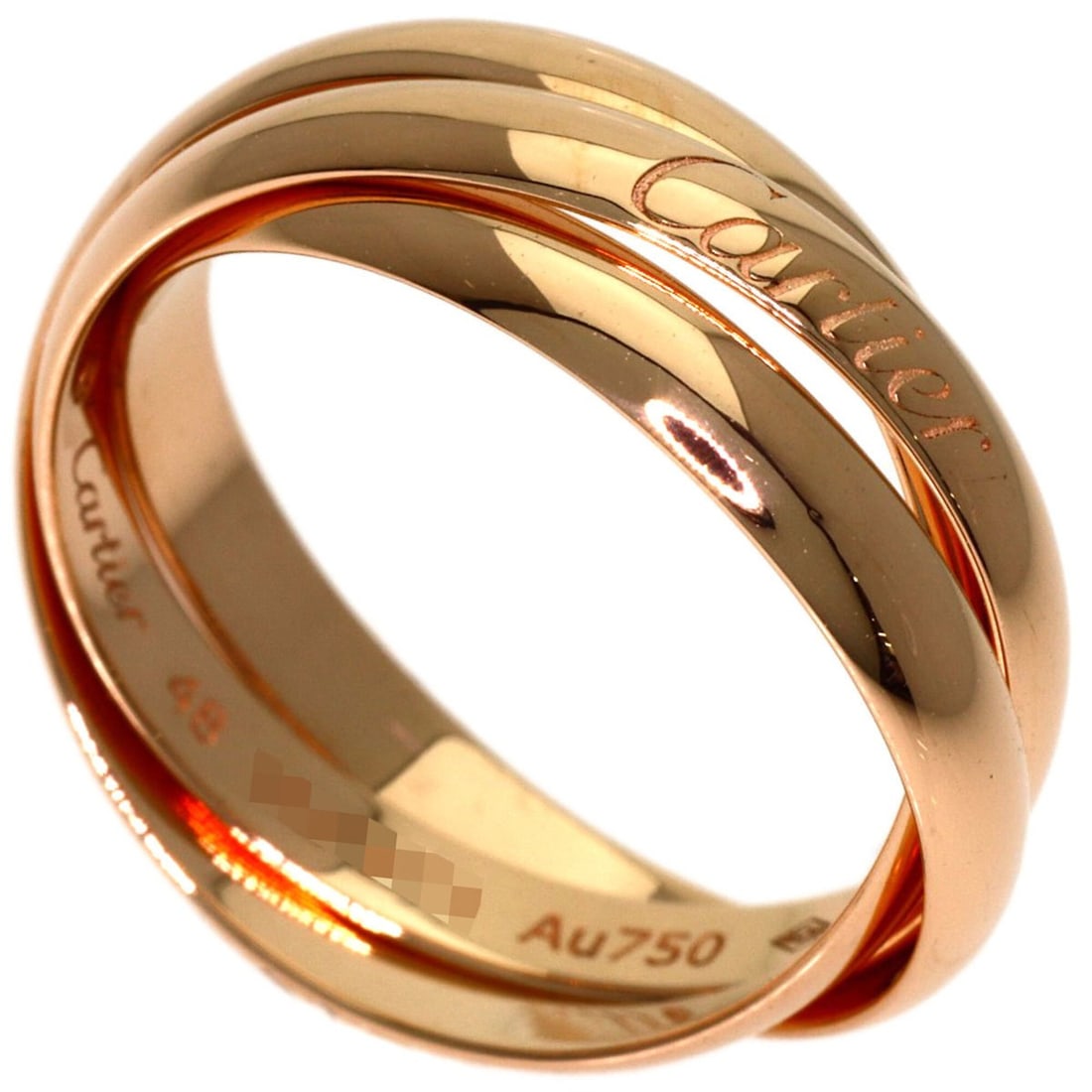 Cartier Trinity SM #48 Current Model Ring, 18K Pink Gold, Women's, CARTIER: --- Catalog ---Category: SizeJP Size: 8US Size: 4.5Category: DesignType: Band ringGender: WomenMaterial: Pink gold (18K)Category: GeneralBrand: Cartier--- Item List ---Section: ConditionRanking: Rank 