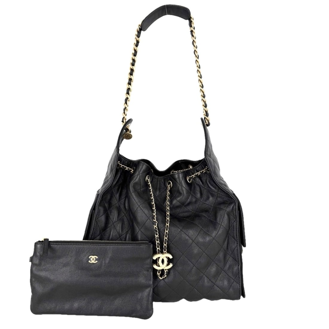Chanel handbag for women, Matelassé, 25 semi-shoulder bag, shoulder Coco mark, CHANEL caviar: --- Catalog ---Category: SizeSize (HxWxD): 28cm x 30cm x 14.5cm / 11.02'' x 11.81'' x 5.7''Handle Length: 58cm / 22.83''Category: DesignType: Handbag, Pouch, Shoulder bagColor: BlackGender: WomenMater