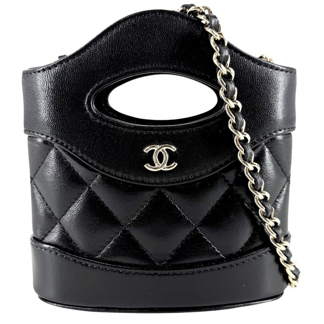 Chanel Shoulder Bag for Women, Matelassé, Coco Mark, Mini Handbag, Bag, Crossbody CHANEL Leather,: --- Catalog ---Category: SizeSize (HxWxD): 13cm x 12.5cm x 5.5cm / 5.11'' x 4.92'' x 2.16''Strap Length: 125cm / 49.21''Category: DesignType: Handbag, Shoulder bagColor: BlackGender: WomenMaterial: Le