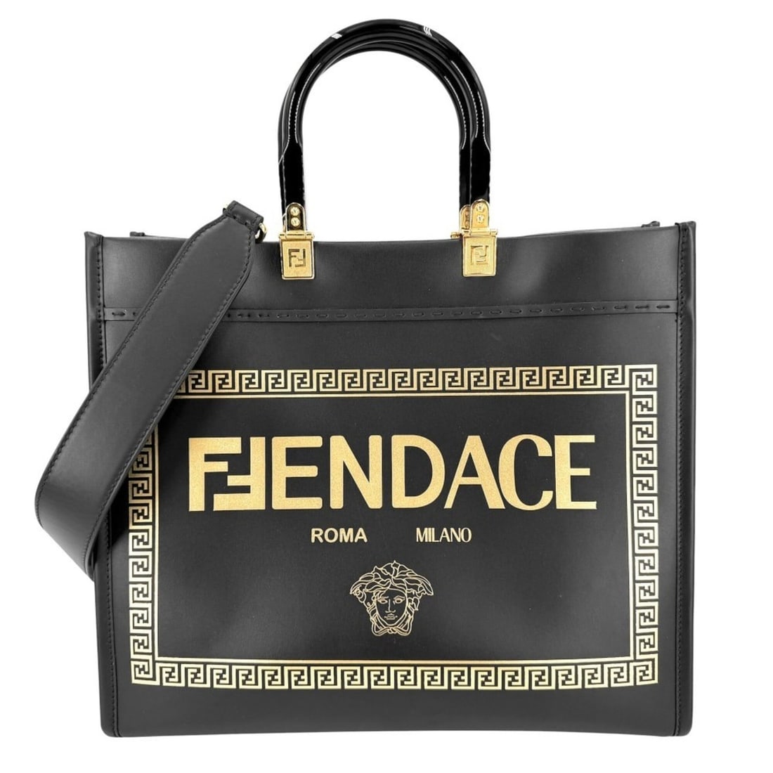 Fendi Women's Fenderche Sunshine Medium Shoulder Bag Tote Crossbody Handbag Versace Collaboration (1 of 15)