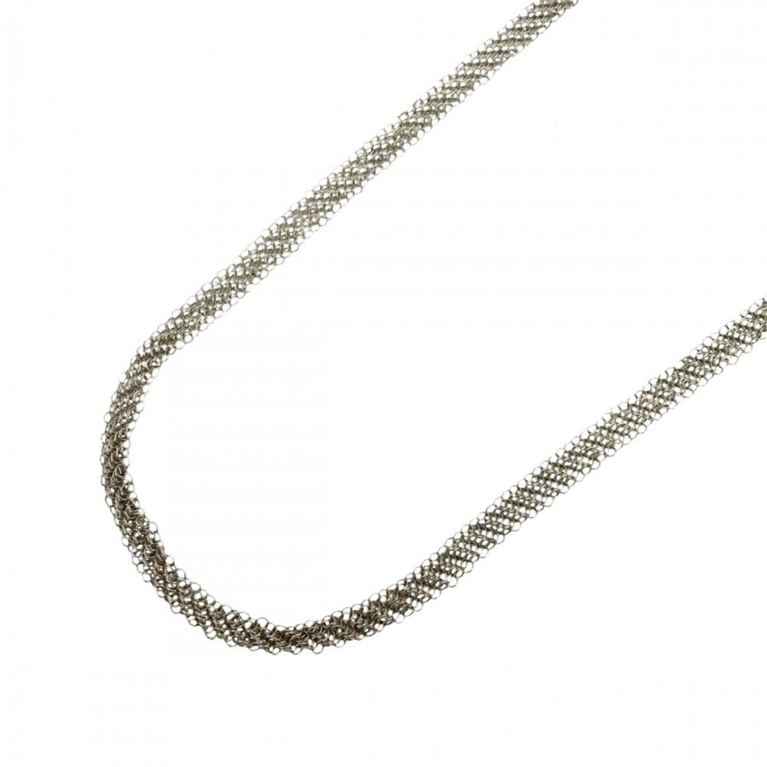 Tiffany & Co. Women's Mesh Necklace, Elsa Peretti Design, Sterling Silver 925, Approx. 7.5g: --- Catalog ---Category: SizeWidth: 5mm / 0.2''Weight: 7.5g / 0.26oz.Neck Circumference: 38 cm / 14.96''Category: DesignGender: WomenMaterial: Silver 925Necklace Type: NecklaceCategory: GeneralLine: M