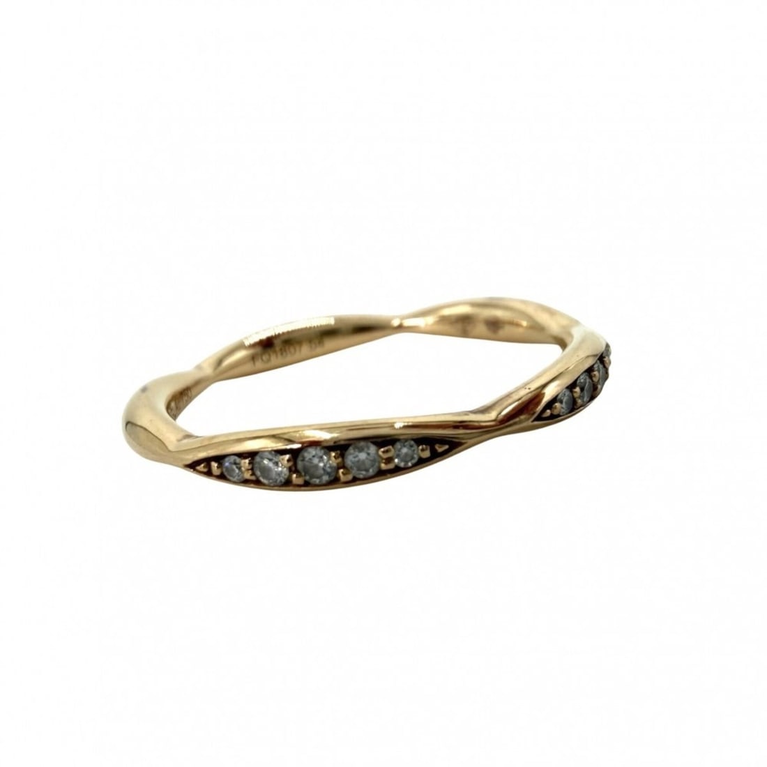 Chanel Women's Camellia Collection Half Eternity Ring, Au750, Size 54, 18K Pink Gold, 0.08ct