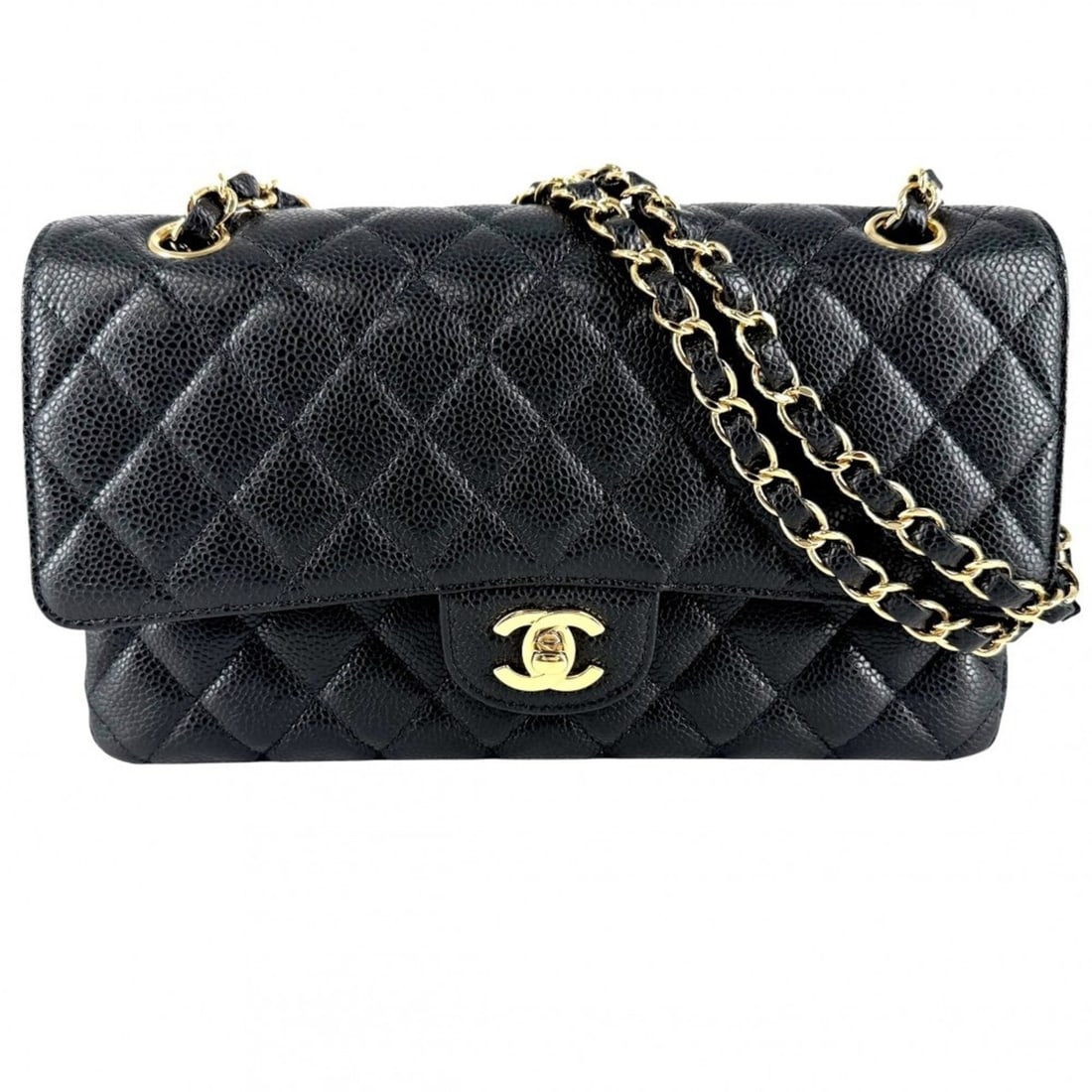 Chanel Matelassé 25 Shoulder Bag for Women, Double Chain, Coco Mark, Flap, Bag, Crossbody Caviar (1 of 13)
