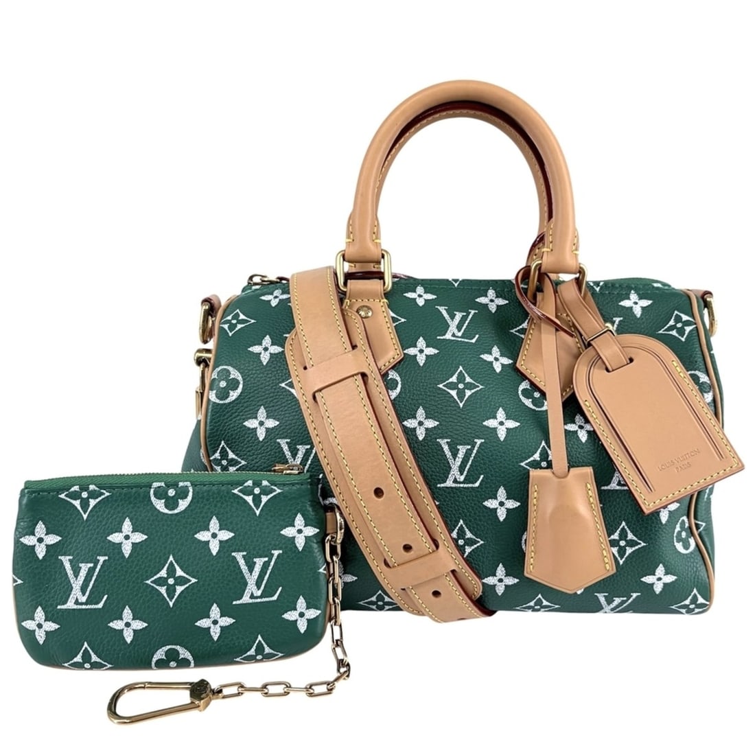 Louis Vuitton Women's Monogram Speedy P9 Bandoulière 25 Handbag Shoulder Bag Crossbody Green LOUIS: --- Catalog ---Category: SizeSize (HxWxD): 17cm x 26cm x 17cm / 6.69'' x 10.23'' x 6.69''Strap Length: 118cm / 46.45''Handle Length: 25cm / 9.84''Category: DesignType: Handbag, Shoulder bagColor: Vert