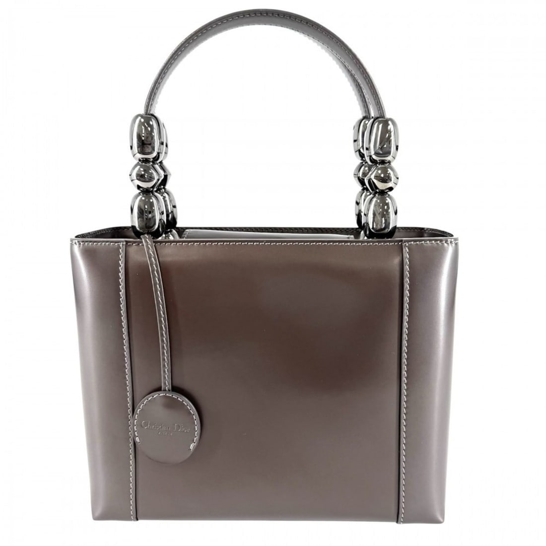 Christian Dior handbag for women, Maris Pearl, leather, brown, gunmetal hardware.