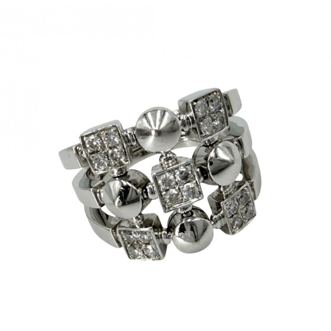 Bvlgari Bulgari Lucia Ring for Women, Au750 18K White Gold, Diamond, Approx. 13.1g: --- Catalog ---Category: SizeWidth: 16mm / 0.63''Weight: 13.1g / 0.46oz.JP Size: 14.5US Size: 7Inner Diameter: 18.00mm / 0.71''Category: DesignType: Band ringStone: DiamondGender: WomenMaterial: White