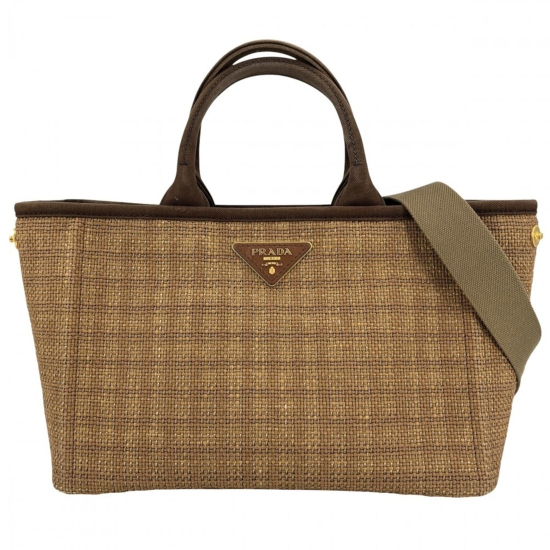 Prada Women's Shoulder Bag Handbag Triangle Logo Basket PRADA 1Bg 155 Canvas Straw Brown: --- Catalog ---Category: SizeSize (HxWxD): 19.5cm x 30cm x 15cm / 7.67'' x 11.81'' x 5.9''Strap Length: 130cm / 51.18''Handle Length: 28cm / 11.02''Category: DesignType: Handbag, Shoulder bagColor: Br
