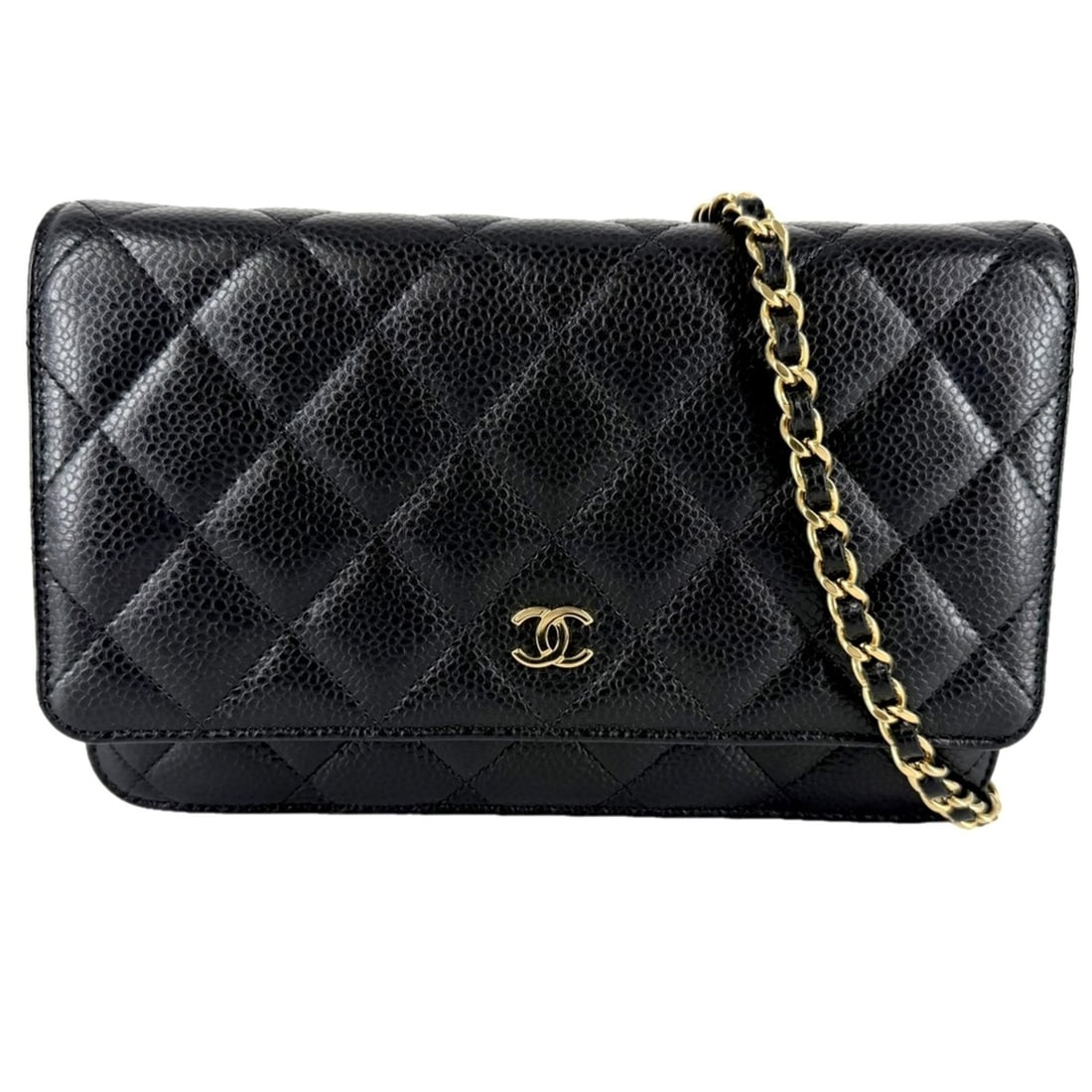 Chanel Chain Wallet for Women, Matelassé Shoulder Bag, Coco Mark, Crossbody CHANEL Caviar Leather,: --- Catalog ---Category: SizeSize (HxWxD): 12.5cm x 19cm x 3cm / 4.92'' x 7.48'' x 1.18''Strap Length: 120cm / 47.24''Category: DesignType: Shoulder bagColor: BlackGender: WomenMaterial: Grained Calfs