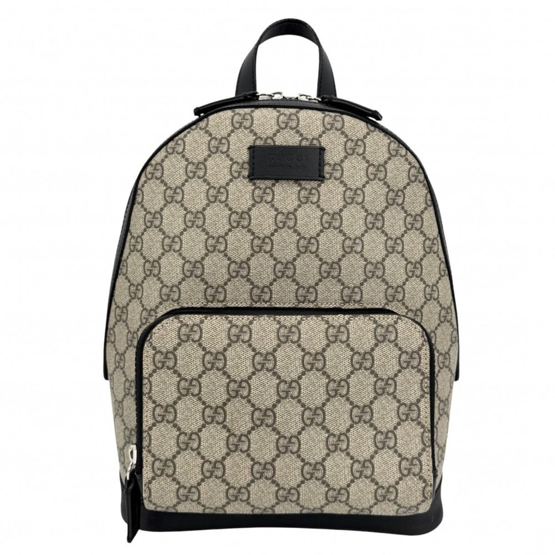 Gucci backpack for men and women, small backpack, GUCCI 429020, GG Supreme canvas, leather, beige, (1 of 10)