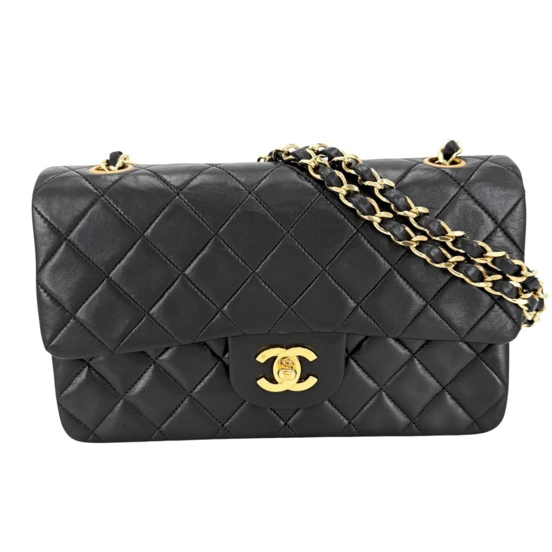 Chanel Matelassé 23 Shoulder Bag for Women, Double Chain, Flap, Bag, Crossbody Coco Mark, Turnlock,: --- Catalog ---Category: SizeSize (HxWxD): 14cm x 23cm x 6.5cm / 5.51'' x 9.05'' x 2.55''Category: DesignType: Shoulder bagColor: BlackGender: WomenMaterial: Leather Category: GeneralBrand: Chanel--- 