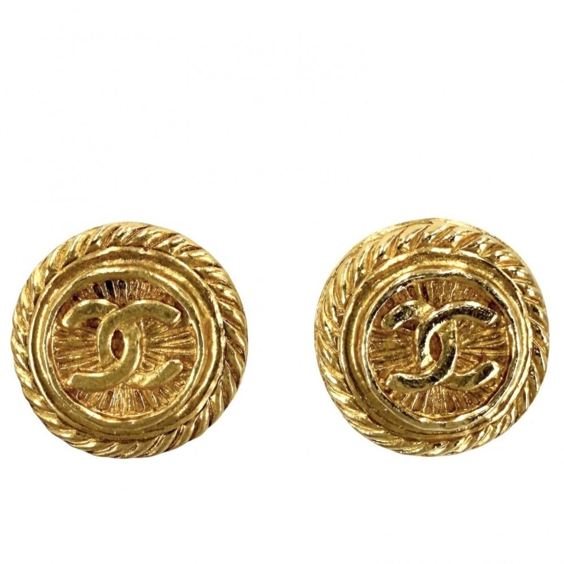 Chanel Earrings for Women, Coco Mark, Round, Vintage Style, CHANEL GP Gold, Approx. 21.9g: --- Catalog ---Category: SizeSize (HxWxD): 2.50mm x 2.50mm x 0.50mm / 0.10'' x 0.10'' x 0.02''Category: DesignColor: GoldGender: WomenCategory: GeneralBrand: Chanel--- Item List ---Section: ConditionR