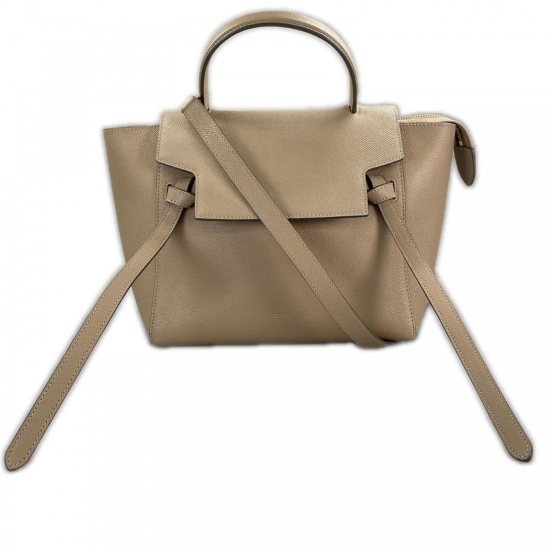 Celine handbag for women, belt bag, CELINE 189103ZVA, grained calf leather, beige, gold hardware. (1 of 15)