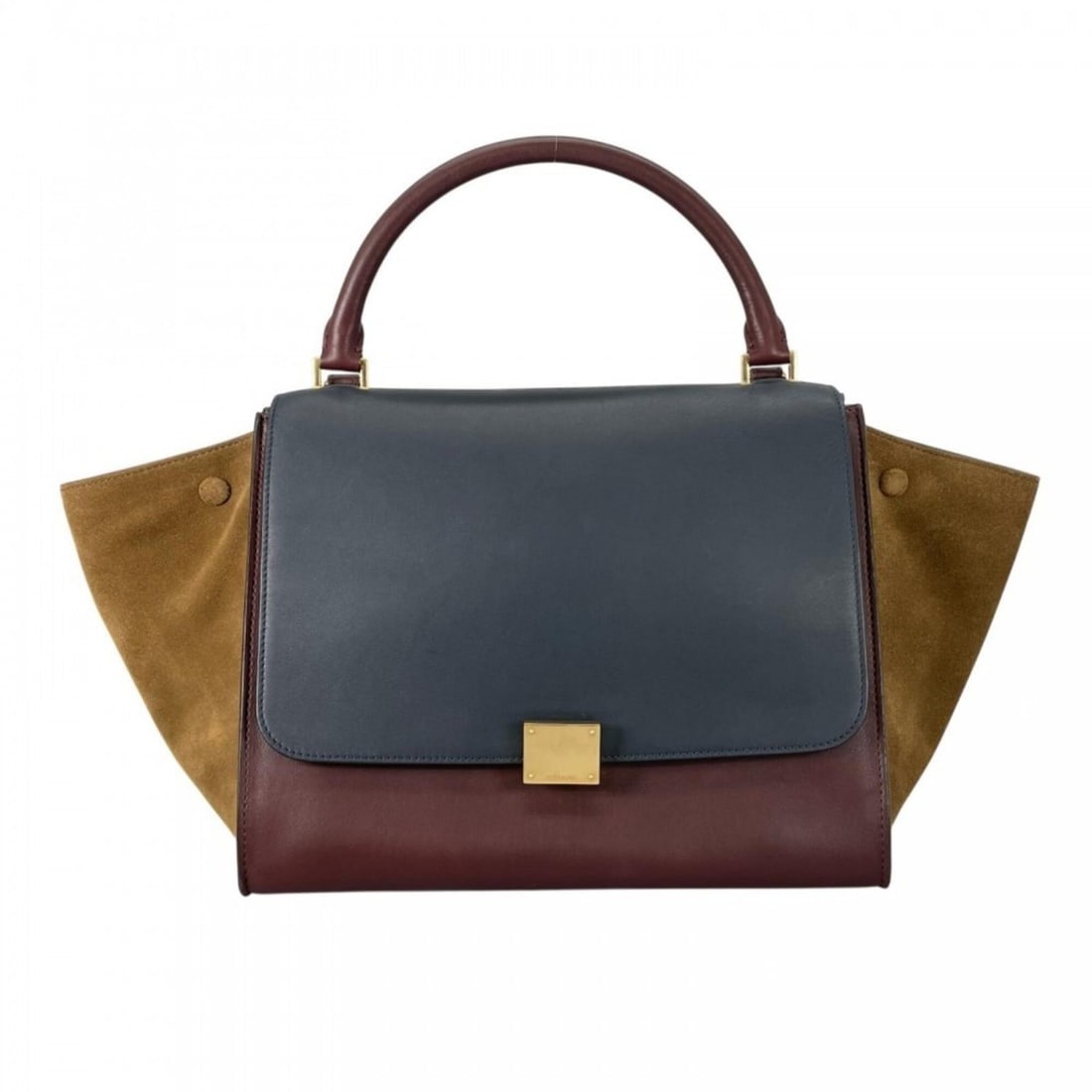 Celine handbag for women, CELINE F-SN-0152, leather, wine red, gold hardware.
