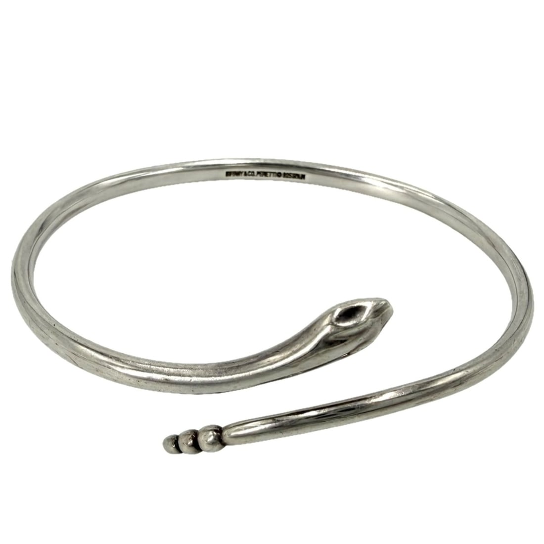 Tiffany & Co. Women's Snake Bangle - Jewelry Bracelet, Sterling Silver 925, Approx. 20.0g: --- Catalog ---Category: SizeLength: 18.5cm / 7.28''Category: DesignType: BangleColor: SilverGender: WomenMaterial: Silver 925Category: GeneralBrand: Tiffany--- Item List ---Section: ConditionRanking:
