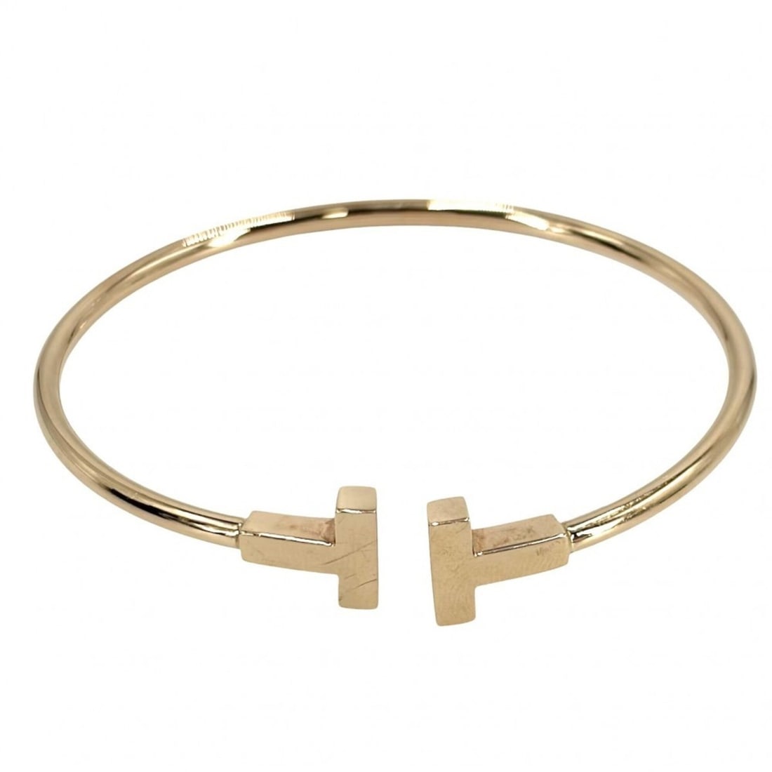 Tiffany & Co. Women's Bangle, T Wire Bracelet, Accessory, Jewelry, Au750 18K Pink Gold, Approx. 8.6g: --- Catalog ---Category: SizeLength: 15cm / 5.9''Category: DesignType: BangleColor: Pink, WhiteGender: WomenMaterial: Pink goldCategory: GeneralBrand: Tiffany--- Item List ---Section: ConditionRanking