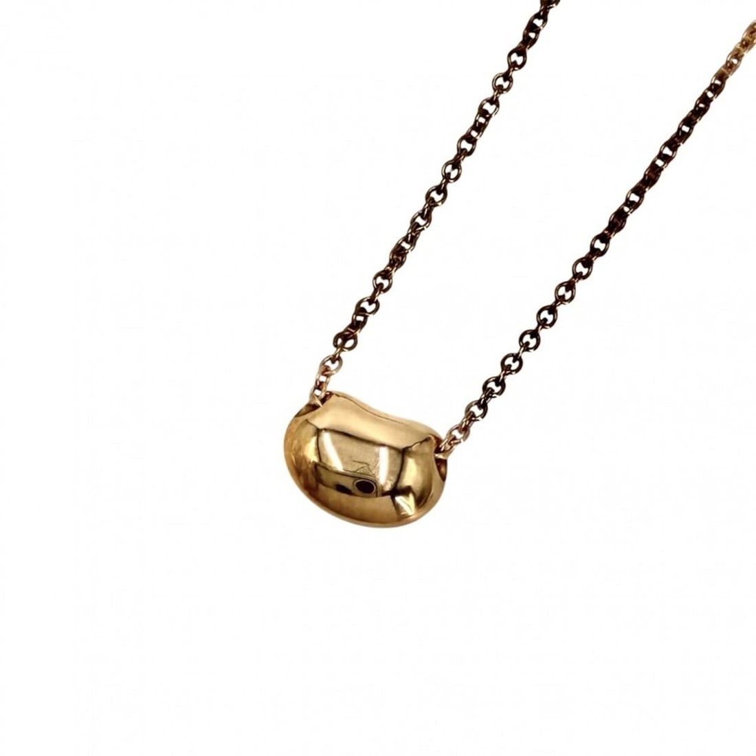 Tiffany & Co. Elsa Peretti Bean Necklace for Women, 18K Pink Gold (Au750), Approx. 2.0g: --- Catalog ---Category: SizePendant Size: 0.6mm x 0.5mm / 0.02'' x 0.01''Neck Circumference: 40.5 cm / 15.94''Category: DesignGender: WomenMaterial: Pink gold (18K)Necklace Type: NecklaceCategory: Ge