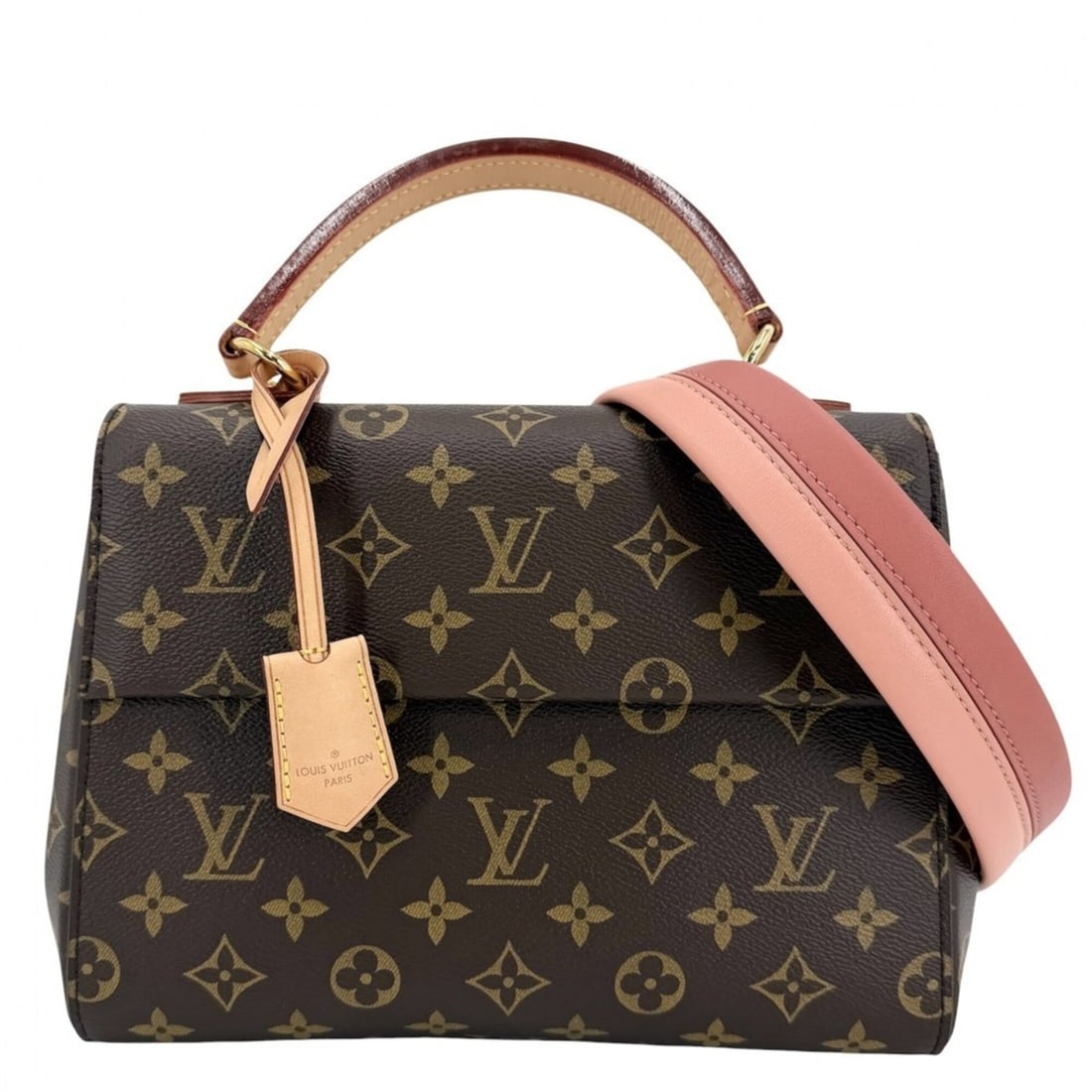 Louis Vuitton handbag for women, shoulder bag/crossbody bag, Monogram Cluny BB, LOUIS VUITTON: --- Catalog ---Category: SizeSize (HxWxD): 20cm x 28cm x 10cm / 7.87'' x 11.02'' x 3.93''Category: DesignType: HandbagColor: Brown, PinkGender: WomenMaterial: Monogram Hardware Color: GoldCategory: Ge