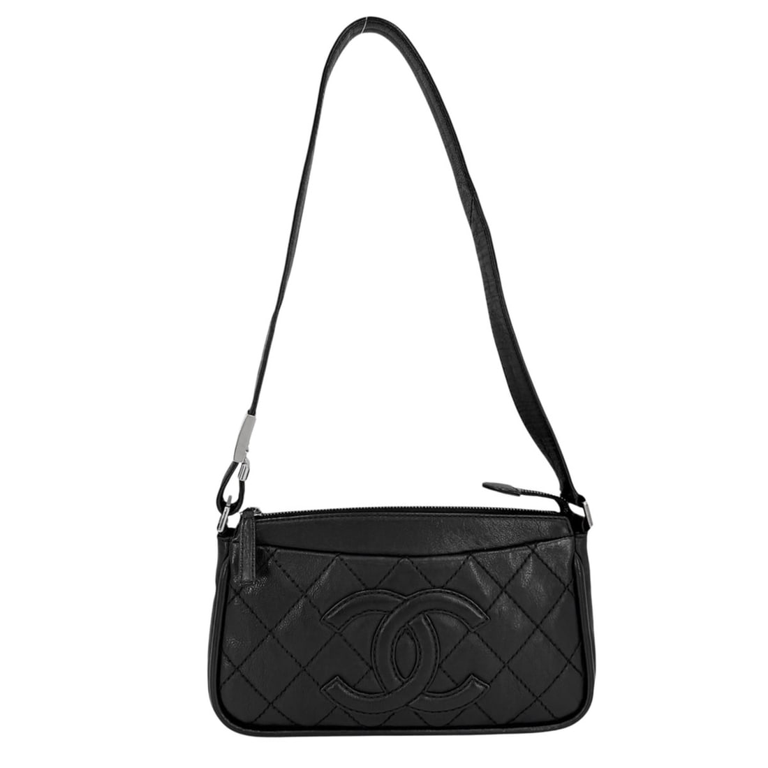 Chanel Shoulder Bag for Women, Coco Mark, Quilted Leather, Black, Silver Hardware: --- Catalog ---Category: SizeSize (HxWxD): 15cm x 25cm x 5cm / 5.9'' x 9.84'' x 1.96''Category: DesignType: Shoulder bagColor: BlackGender: WomenMaterial: Leather Hardware Color: SilverCategory: Gener