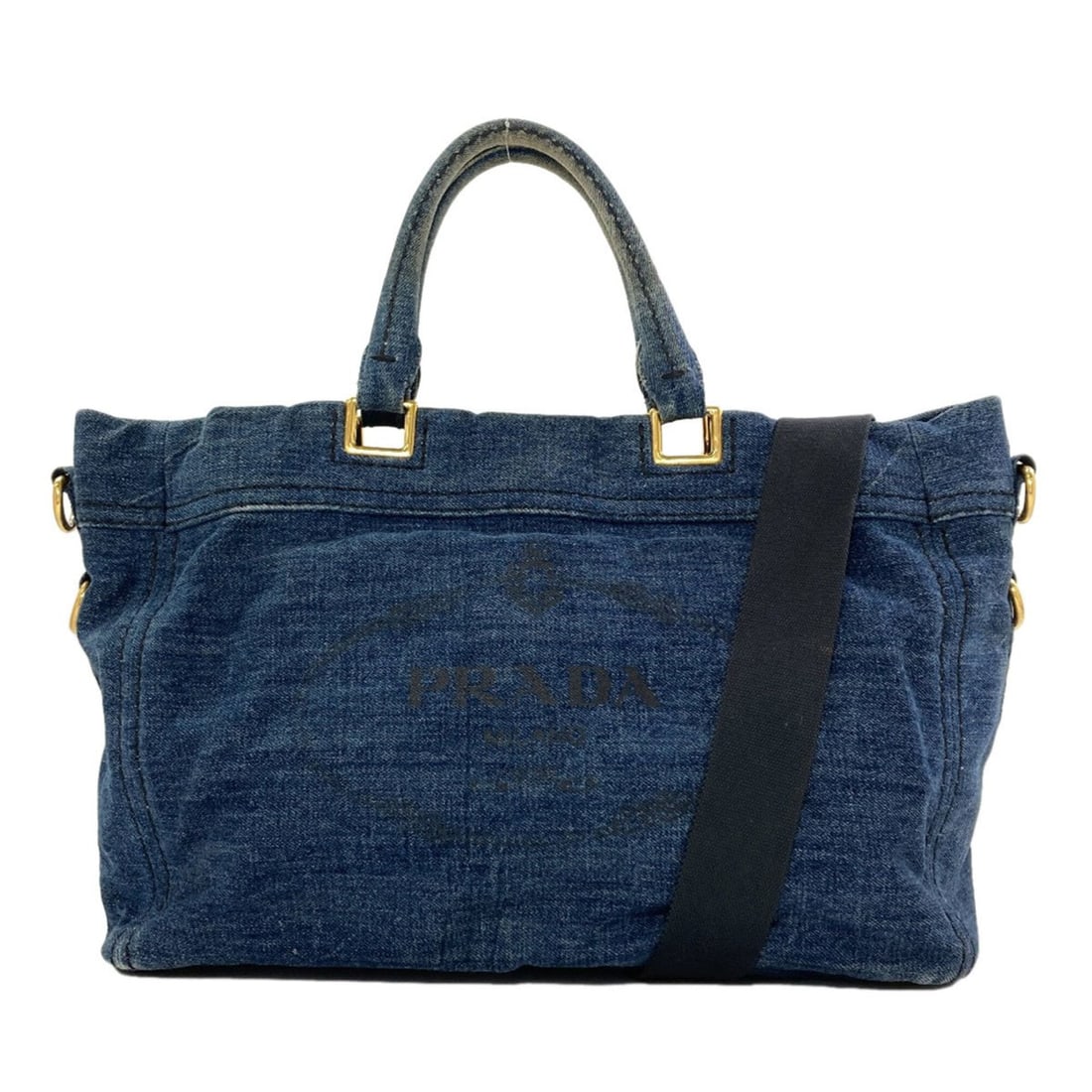 Prada 2-Way Tote Bag, Denim, Women's PRADA: --- Catalog ---Category: SizeSize (HxWxD): 26cm x 45cm x 15cm / 10.23'' x 17.71'' x 5.9''Category: DesignType: Tote bagColor: BlueGender: WomenMaterial: Denim Category: GeneralBrand: Prada--- Item Lis