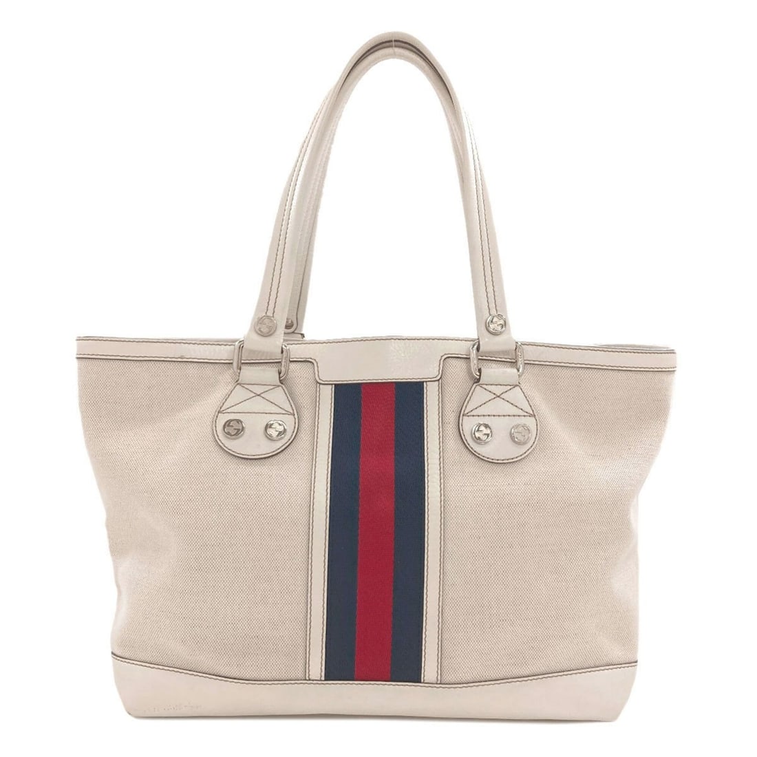 Gucci 232973 Sherry Line Tote Bag Canvas Women's GUCCI: --- Catalog ---Category: SizeSize (HxWxD): 26cm x 43cm x 14cm / 10.23'' x 16.92'' x 5.51''Category: DesignType: Tote bagColor: WhiteGender: WomenMaterial: Canvas Category: GeneralMPN: 232973Brand: Guc