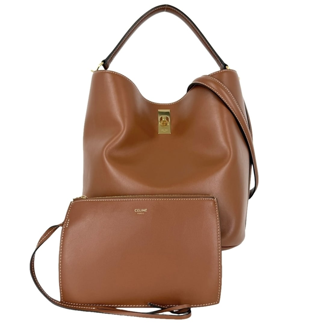 Celine Women's Bucket 16 Shoulder Bag/Handbag, Leather, Brown, Gold Hardware (1 of 10)