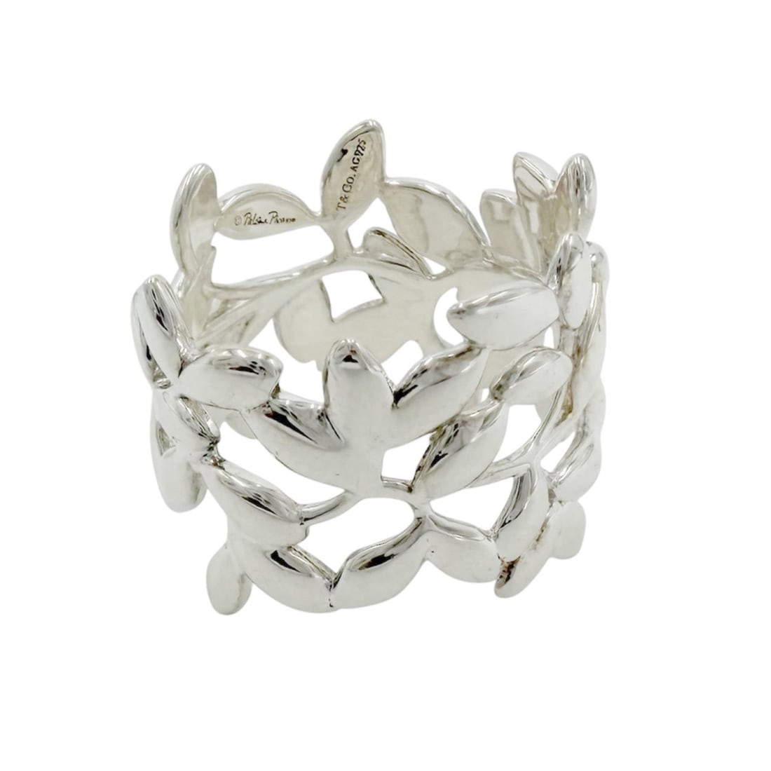 Tiffany & Co. Women's Paloma Picasso Olive Leaf Ring, Jewelry Accessory, Sterling Silver 925,: --- Catalog ---Category: SizeJP Size: 13US Size: 6.5Category: DesignColor: WhiteGender: WomenMaterial: Silver 925Category: GeneralBrand: Tiffany--- Item List ---Section: ConditionRanking: Rank AB Used