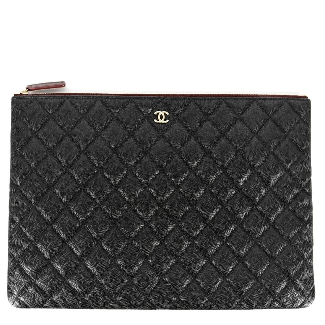 Chanel clutch bag for women, Matelassé style, second bag, Coco Mark, CHANEL caviar leather, black,: --- Catalog ---Category: SizeSize (HxWxD): 24cm x 34cm x 1cm / 9.44'' x 13.38'' x 0.39''Category: DesignType: Clutch bagColor: BlackGender: WomenMaterial: Grained Calfskin Category: GeneralBrand: Chan