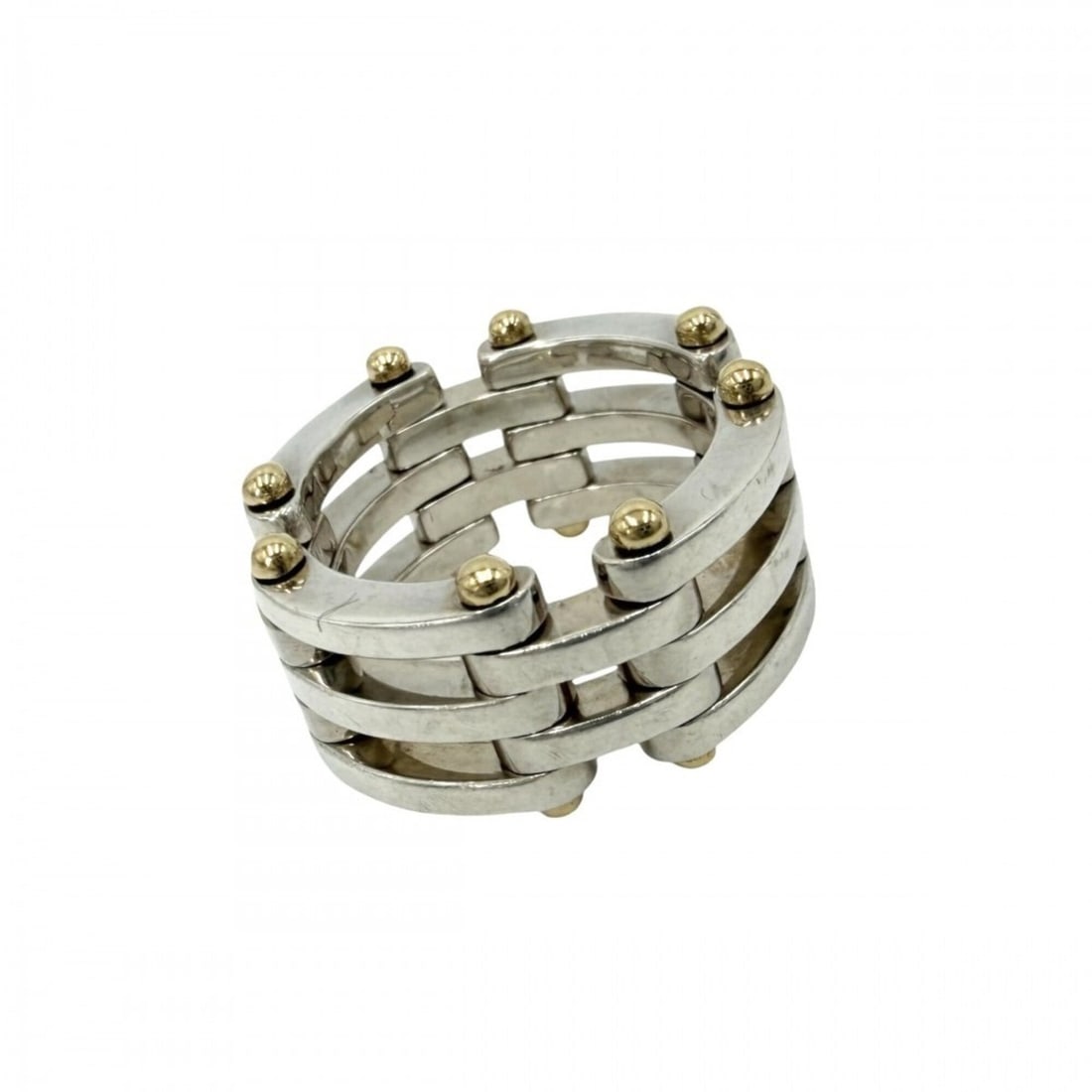 Tiffany & Co. Women's Gate Ring, Jewelry Accessory, Au750 18K Yellow Gold, Sterling Silver 925,: --- Catalog ---Category: SizeJP Size: 12.5US Size: 6.5Category: DesignColor: SilverGender: WomenMaterial: Silver 925, Yellow goldCategory: GeneralBrand: Tiffany--- Item List ---Section: ConditionRanki