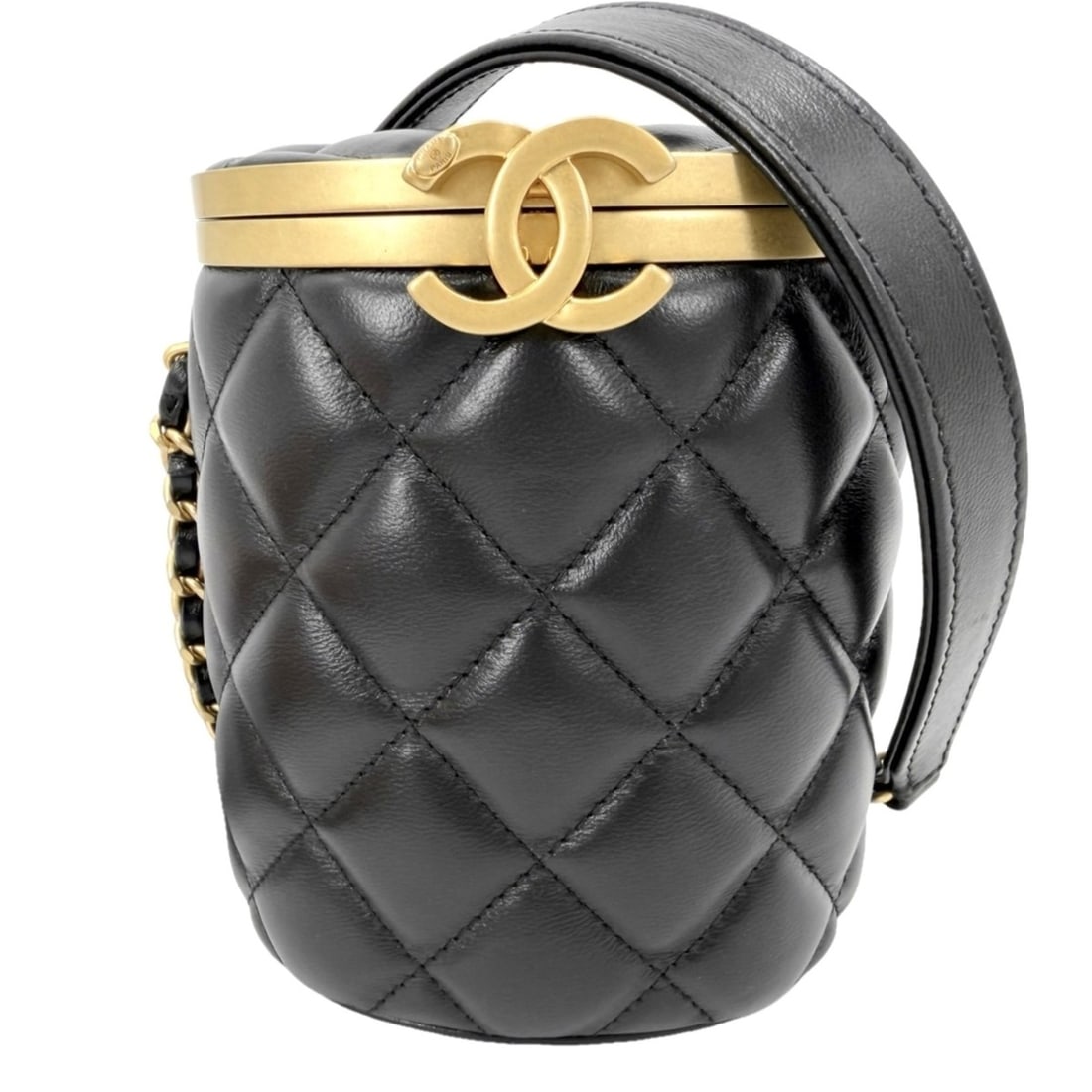 Chanel Shoulder Bag for Women, Mini Bag, Matelasse Chain Crossbody Coco Mark, Lambskin, Black, Gold: --- Catalog ---Category: SizeSize (HxWxD): 12.5cm x 10cm x 8cm / 4.92'' x 3.93'' x 3.14''Category: DesignType: Shoulder bagColor: BlackGender: WomenMaterial: Leather Hardware Color: GoldLeather/Fur Ty