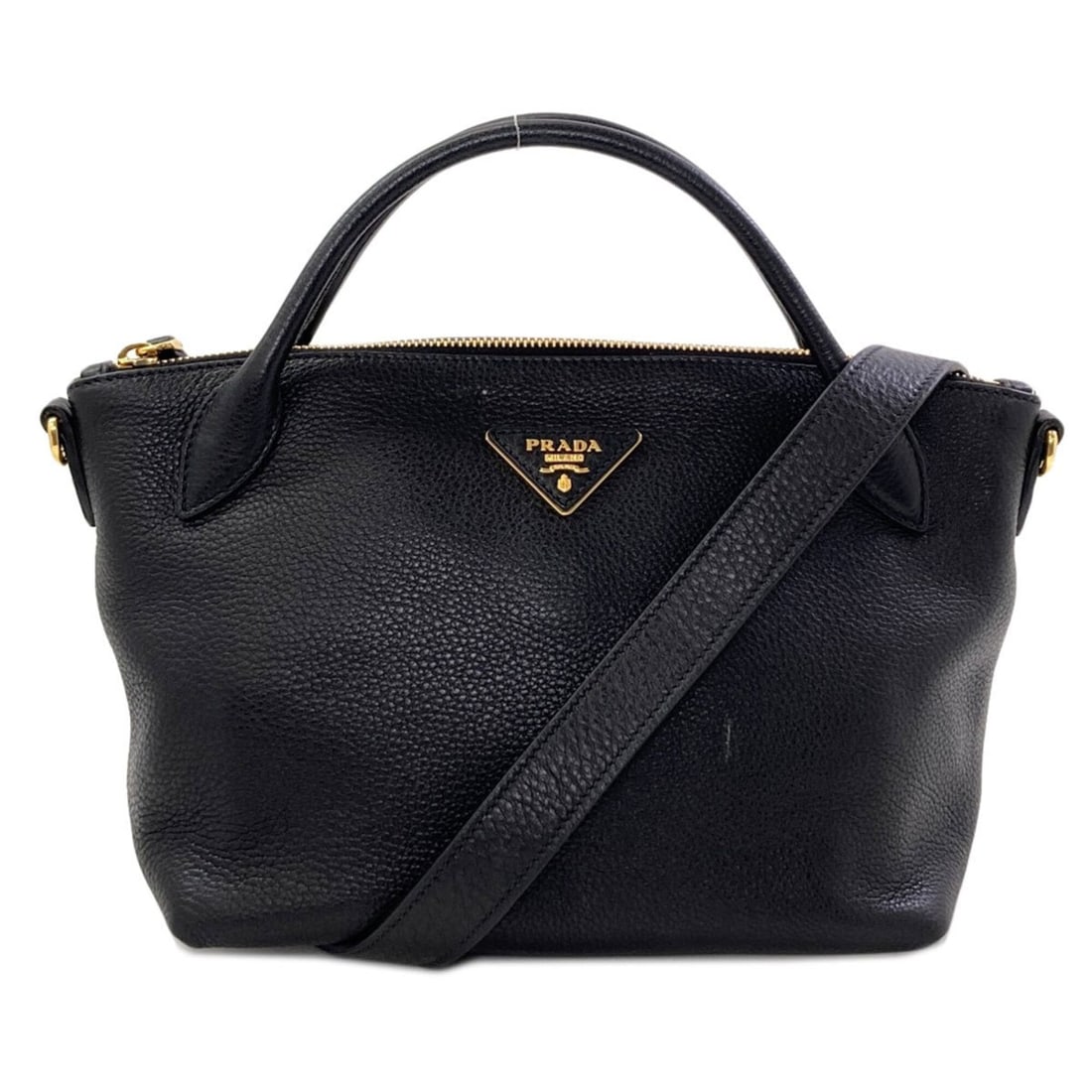 Prada 1BA111 Triangle Logo 2-Way Handbag, Calfskin, Women's PRADA (1 of 17)