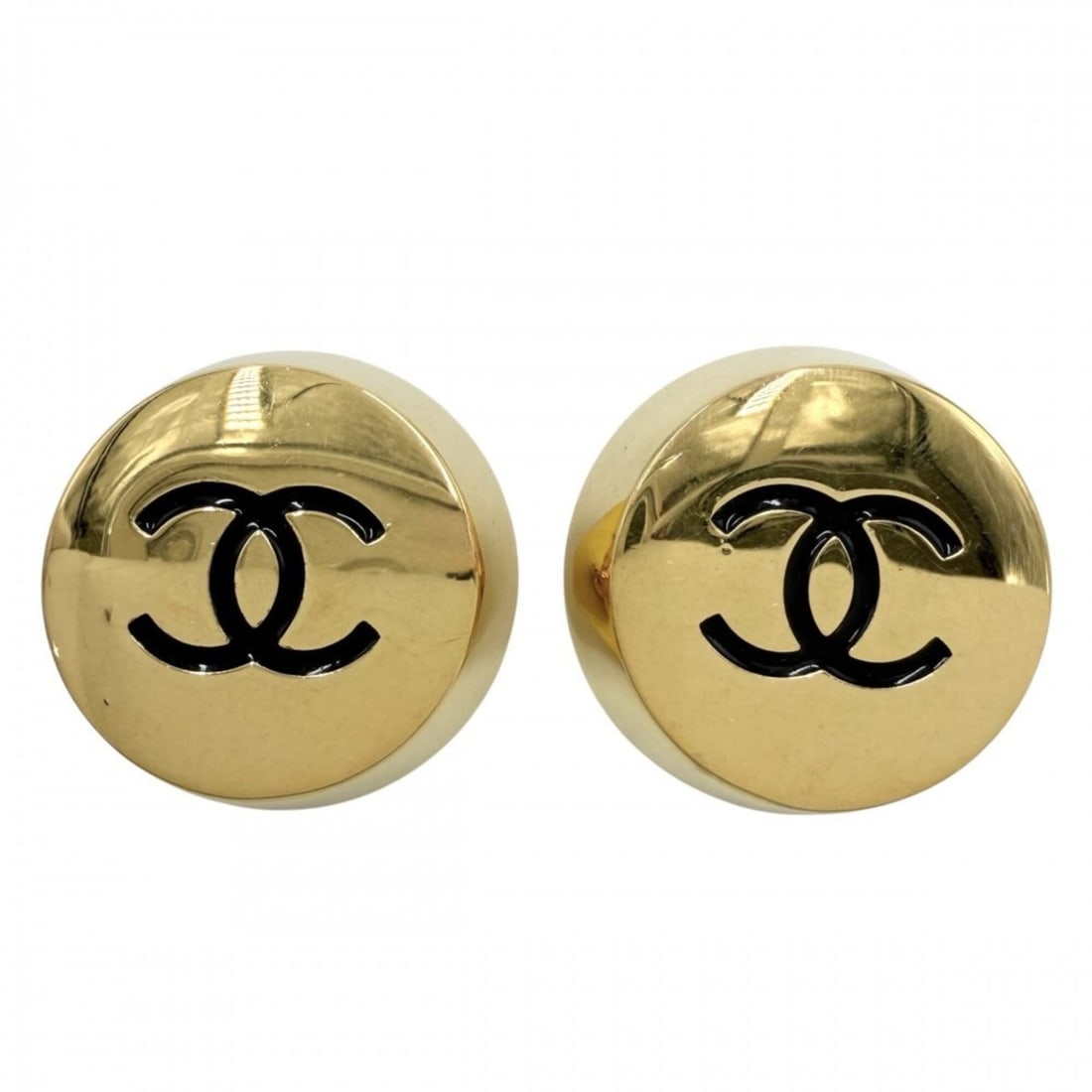 Chanel Earrings for Women, Coco Mark, Round, Vintage, CHANEL GP 2 6, Gold, Approx. 42.6g, 1991: --- Catalog ---Category: SizeWeight: 42.6g / 1.5oz.Size (HxWxD): 32.00mm x 32.00mm x 10.00mm / 1.26'' x 1.26'' x 0.39''Category: DesignType: Clip earringsColor: GoldFinish: Gold platedGender: WomenSea