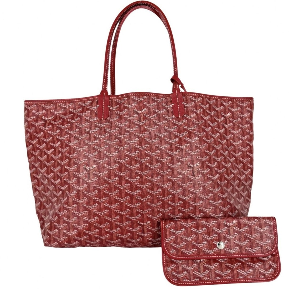 Goyard Saint Louis PM Tote Bag for Women, Handbag with Pouch, Shoulder Bag, Coated Canvas and: --- Catalog ---Category: SizeSize (HxWxD): 27cm x 46cm x 13cm / 10.62'' x 18.11'' x 5.11''Handle Length: 40cm / 15.74''Category: DesignType: Handbag, Tote bagColor: Red colorGender: WomenMaterial: Coa