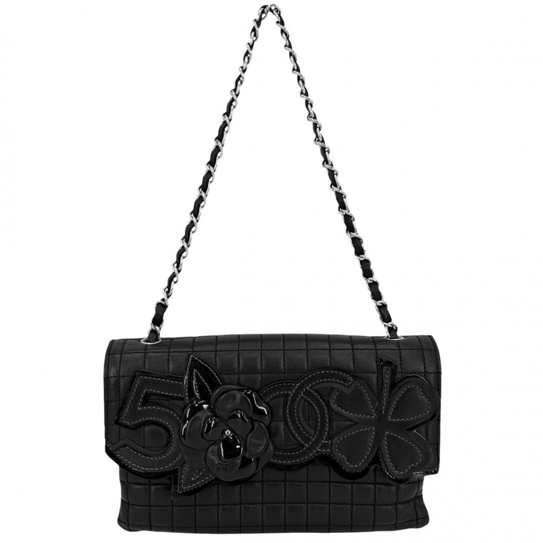 Chanel Shoulder Bag for Women, Icon Chocolate Bar Mini Chain Bag, Coco Mark, Camellia, Lambskin,: --- Catalog ---Category: SizeSize (HxWxD): 15cm x 24cm x 2cm / 5.9'' x 9.44'' x 0.78''Strap Length: 51cm / 20.07''Category: DesignType: Handbag, Shoulder bagColor: BlackGender: WomenMaterial: Leather 