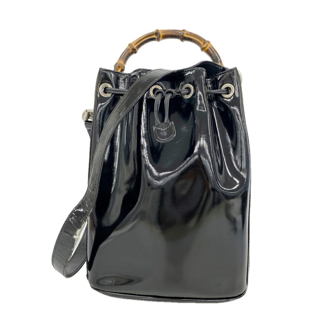 Gucci Bamboo Handbag 001 2865 1657 Patent Black Women's: --- Catalog ---Category: SizeSize (HxWxD): 30cm x 23cm x 14.5cm / 11.81'' x 9.05'' x 5.7''Category: DesignType: HandbagColor: BlackGender: WomenHardware Color: SilverCategory: GeneralMPN: 001 2865 165