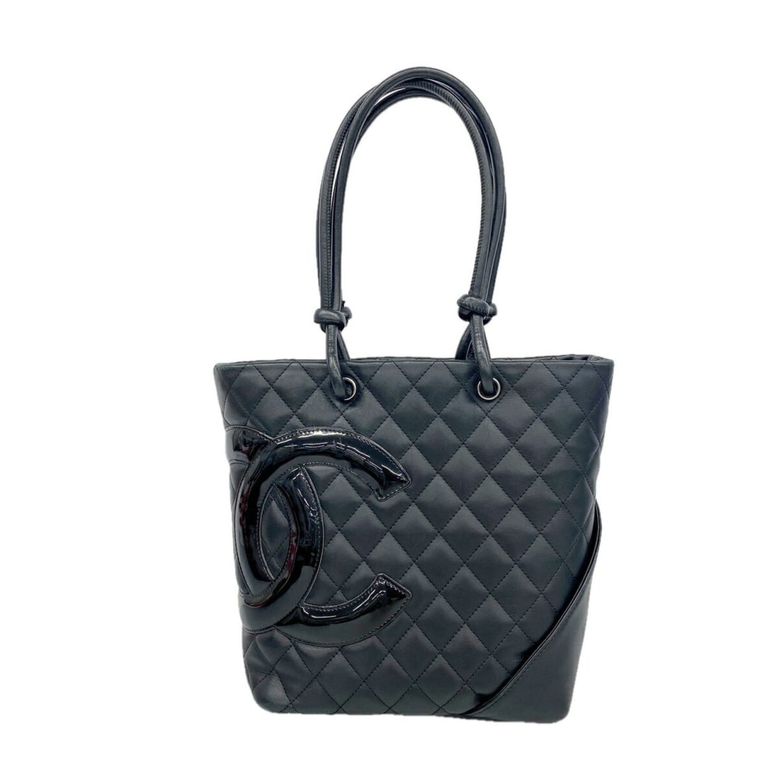 Chanel Cambon Leather Tote Bag, Black, Women's