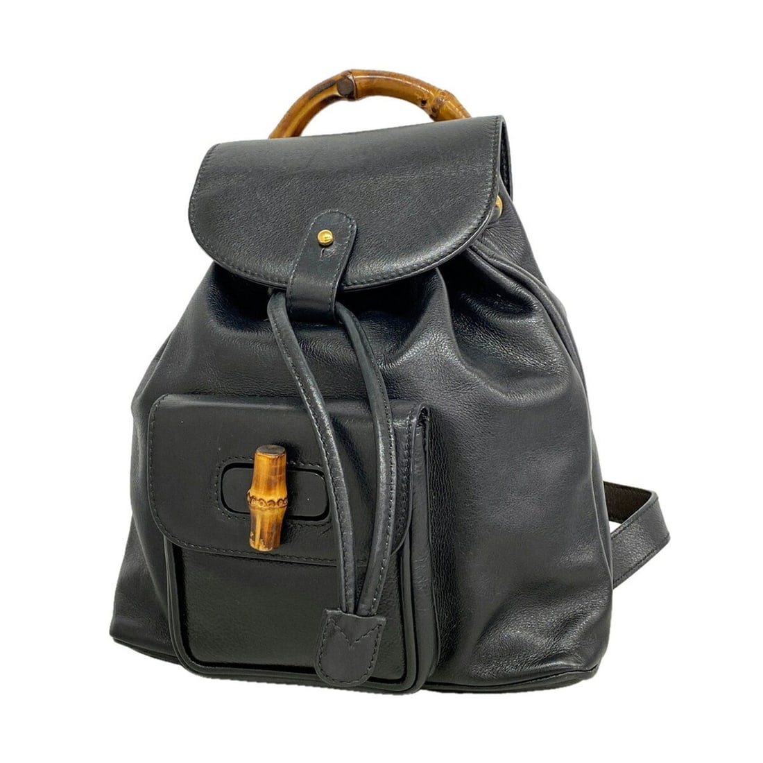 Gucci Bamboo Backpack (003 1705 0030) Leather, Black, Women's (1 of 12)