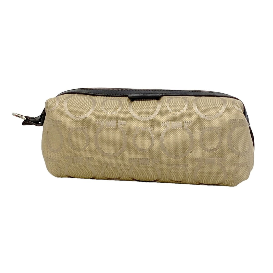 Salvatore Ferragamo bag/pouch, Gancini canvas, beige, women's.