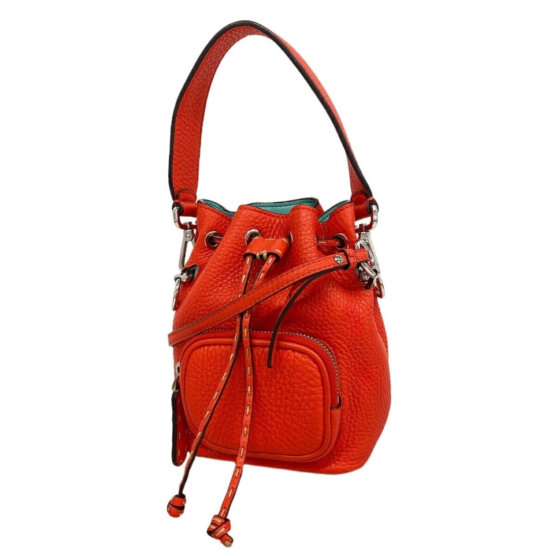 Fendi Montresor Mini Leather Handbag, Red, 2-way bag for women, OP019454 (1 of 13)