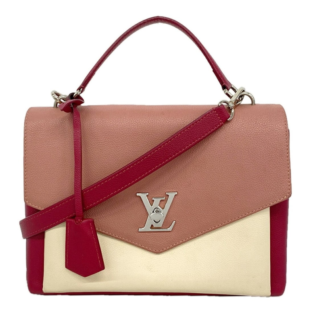 Louis Vuitton MyLockme handbag M51490 Bordeaux Rose Cream 2-way bag for women OP019049: --- Catalog ---Category: SizeSize (HxWxD): 20cm x 27.5cm x 9cm / 7.87'' x 10.82'' x 3.54''Category: DesignType: HandbagColor: Bordeaux, Cream, RoseGender: WomenCategory: GeneralMPN: M51490Brand: Louis