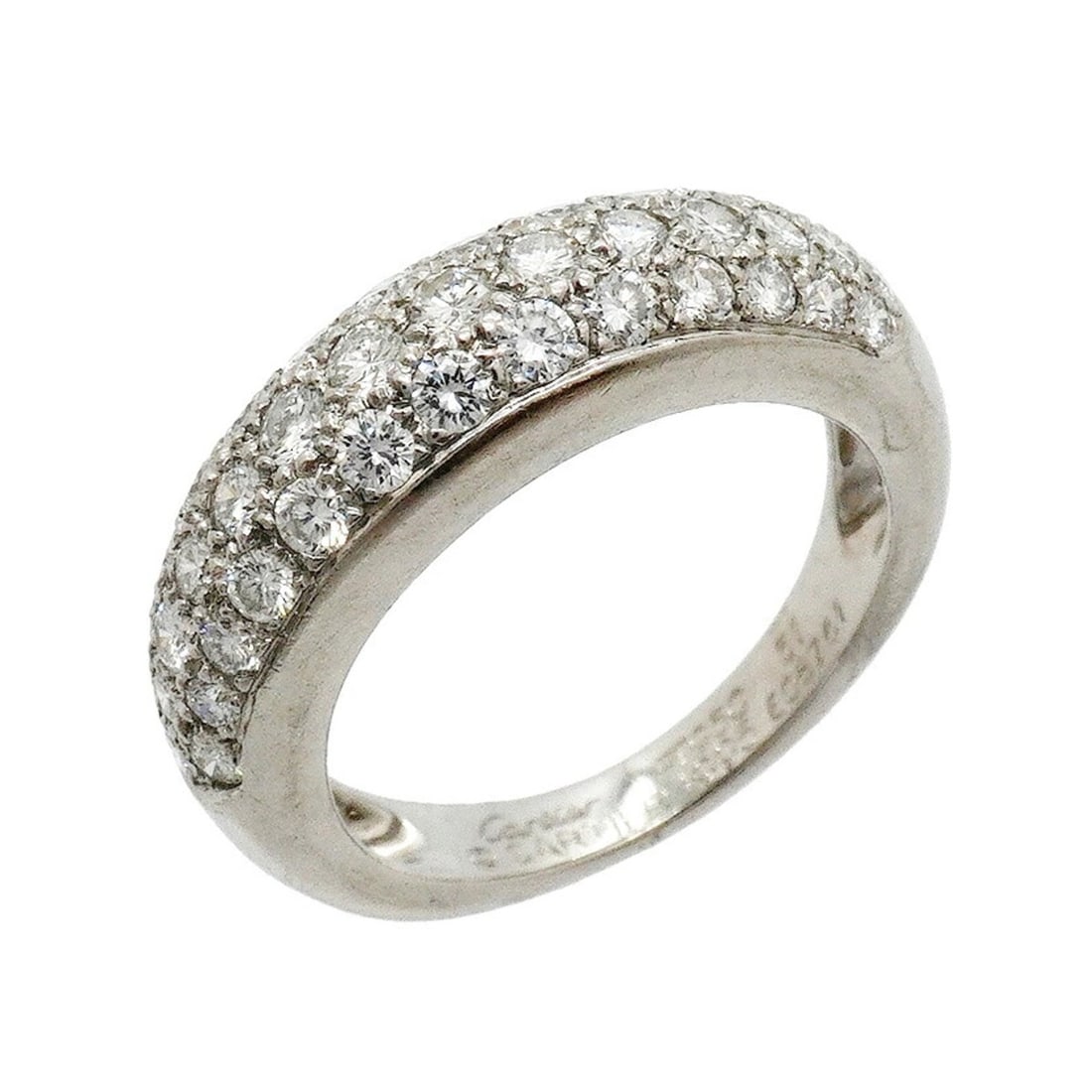 Cartier Mimi Star Ring, Pt950 Platinum, Diamond, Size #51, Ladies': --- Catalog ---Category: SizeUS Size: 6Brand Size: 51Category: DesignType: Band ringStone: DiamondGender: WomenMaterial: Platinum 950Category: GeneralBrand: Cartier--- Item List ---Section: ConditionR