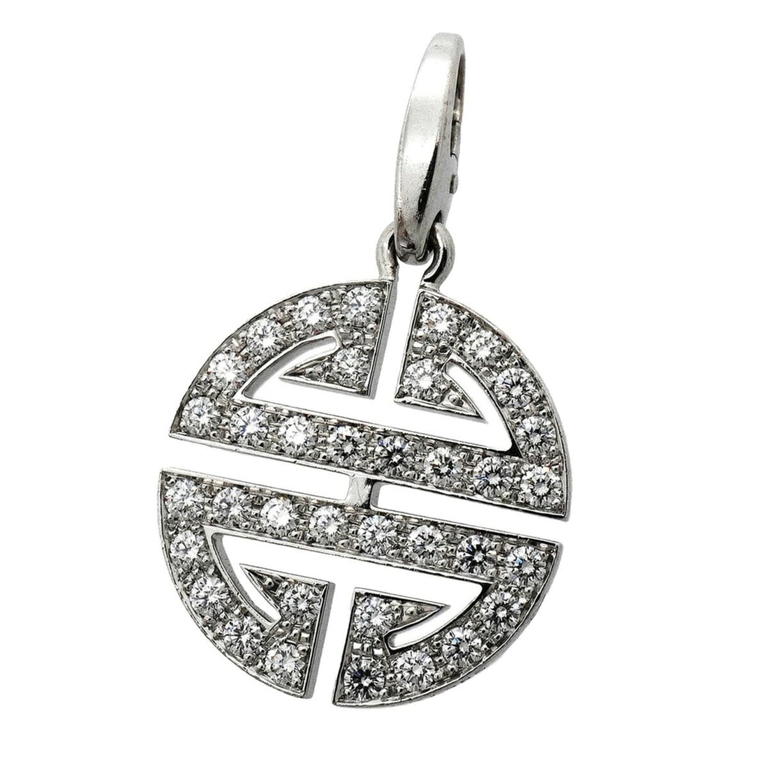 Cartier Longevity Circle Pendant Top, 18K White Gold, Diamond, Ladies': --- Catalog ---Category: SizePendant Size: 21.5mm x 17.8mm / 0.84'' x 0.7''Category: DesignStone: DiamondGender: WomenMaterial: White gold (18K)Pendant Type: PendantNecklace Type: PendantCategory: Gen